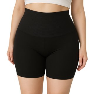 Bermuda Modeladora Reflexo Íntimo Short Segunda Pele Plus Size Compressora Cintura Alta Preto