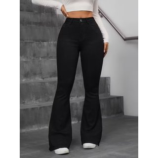 Calça Avec Jeans Flare Preta Basica e Confortavel