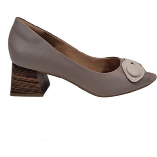 Sapato Peep Toe Feminino Neftali em Couro 55160