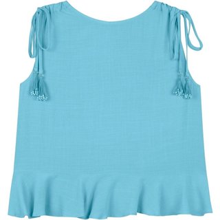 Blusa Com Babado E Amarração Nos Ombros