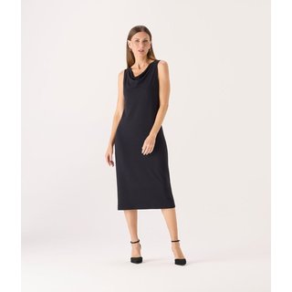Vestido Makenji Malha Longo Decote Degage Feminino Preto