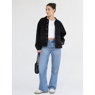 Jaqueta Oversized Feminina Preta Ampla Minimalista, Versátil Black 33th Street