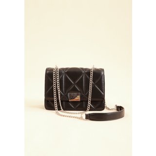 Bolsa Crossbody Pop Me Matelassê Alça Corrente Preto