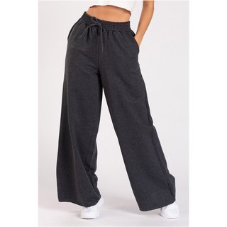 Calça Moletinho Meujeans Wide Leg Mescla Escuro