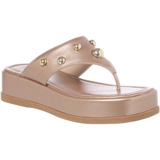 Sandália Papete Flatform Feminino Chinelo de Dedo Original Cobre