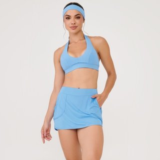 Short Saia Bolso Frontal Azul Blue Ivy Poliamida Soft Donna Carioca