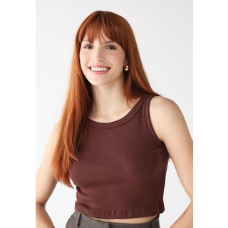 Cropped Levosch Regata Ribana Marrom
