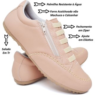 Tênis Mocatenis Calçado Feminino Confortavel 2060 Nude