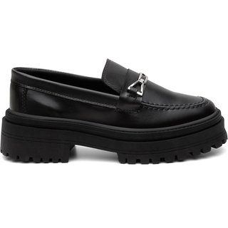 Mocassim Feminino Sola Tratorada Oxford Preto