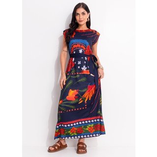 Vestido Em Malha Fria Quintess Encanto Tropical