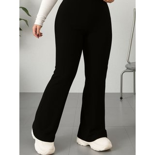 Calça Legging Flare Plus Size Feminina CKF Wear Cintura Alta Preta