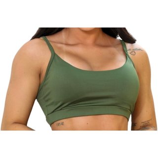Top Alça Básico FMF Suplex Fitness Feminino Confortável para Treino e Academia Verde Yoga, Pilates e Hyrox