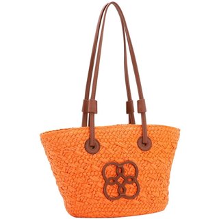 Bolsa Feminina Chenson Palha Ombro Media Praia Piscina Verão Laranja 3184578