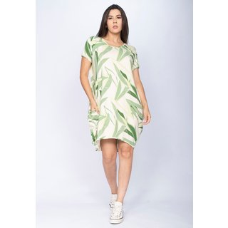 Vestido CabanaFree Curto Malha Amplo Always Estampa Verde Selvagem