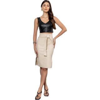 Blusa de Couro JVL Pelica Preta