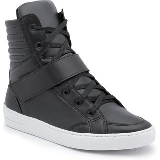 Tênis Cano Alto Fitness Casual Academia Estiloso Confortável - Preto