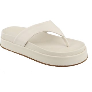 Sandália Papete Plataforma Sola Alta Flat Off White Tellini Store