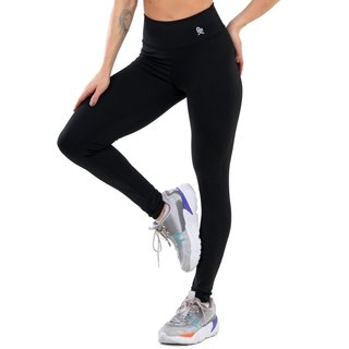 Calça Legging Fitness Cintura Alta Feminina Blackout Zero Transparência - Preto