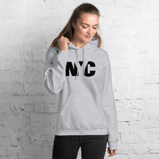 Moletom Flanelado Feminino Blusa Mooboo de Frio Fechado Urbania Moleton Cinza mescla estampa Nyc new york city Preto