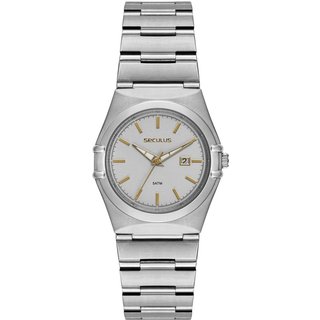 Relógio Feminino Aço Vintage Prata Seculus