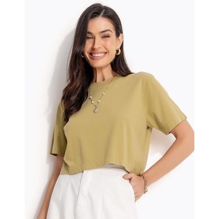 Blusa Em Malha De Algodão Quintess Verde