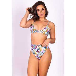 Biquíni Areia Branca Bio Lanai Hot Pant Estampado Floral Azul