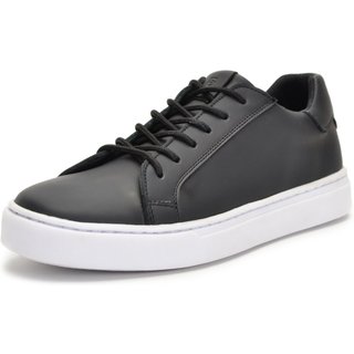 Tênis Feminino Conforto Ferrile Em Couro Preto 150