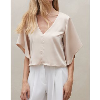 CROPPED DECOTE V ACETINADO BEGE