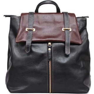 Mochila SN Couros Holanda Preto/Marrom