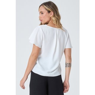 Blusa PKS Manga Curta Com Botões Jóia Off White