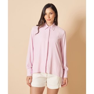 Camisa Feminina Alfaiataria Manga Longa Rosa