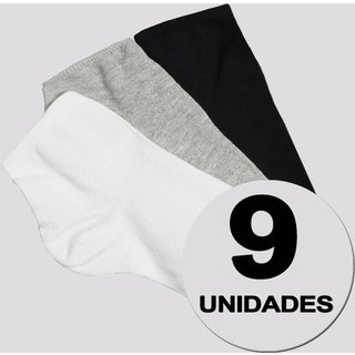 Kit Meia Selene Cano Curto Feminino 9 Pares Branco