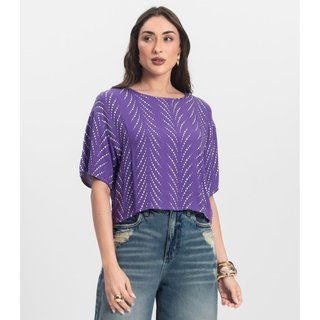 Blusa Feminina Estampada Infinita Cor Lilás