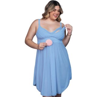 Camisola Amamentação em Liganete com Detalhes em Renda Santa Passion