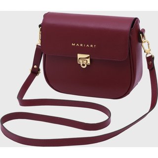 Bolsa de Couro Transversal Mariart Turmalina Rubi