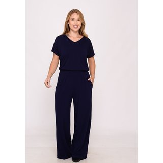 Macacão Feminino C/ Decote Nas Costas BBonnie Cecília Azul Marinho