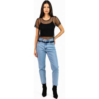 Blusa Tule D Bell Outlet Fashion Preta