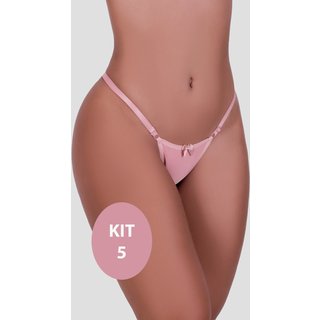 Kit 5 Calcinhas Básica MdMix Tanga Microfibra