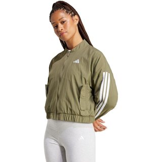 Jaqueta Bomber Malha Essentials Três Listras Lifestyle adidas Sportswear Verde