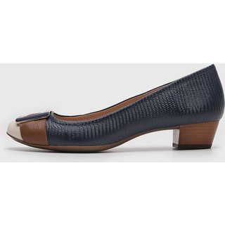 Scarpin Feminino Jorge Bischoff Salto Bloco Azul Marinho