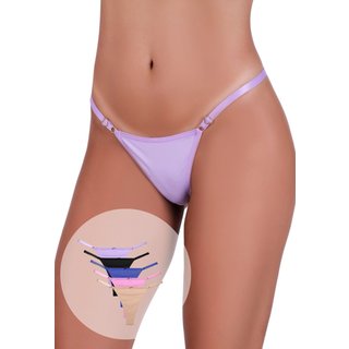 Kit 5 Calcinhas String Feminina Fio Dental Duplo Regulagem Lateral Charmosa