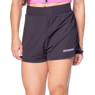 Short Feminino Estilo do Corpo Duplo Preto