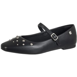 Sapatilha Bico Quadrado GiGiL Boneca Apliques Preto