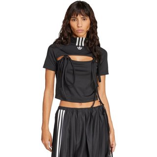Top cropped com recorte de fita adidas Originals Preto