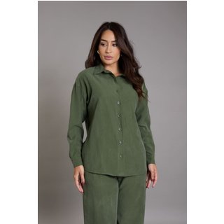 Camisa Manga Longa Feminina Em Viscose Lemier Collection Verde