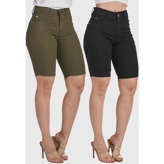 Kit 2 Bermudas Jeans Premium HNO Jeans Ciclista com Elastano