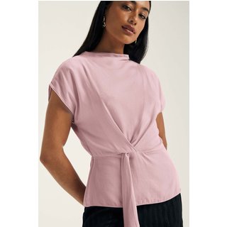 Blusa Feminina Amarração Com Nó Marialícia Rosa