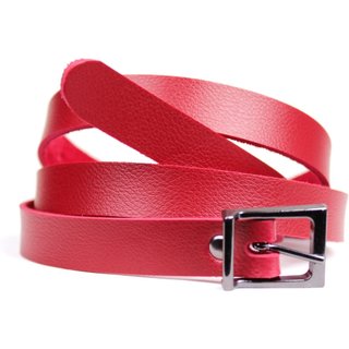 Cinto Slim com Fivela Grafite Artlux Vermelho FM002