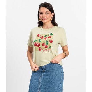 Camiseta Manga Curta Feminina Meia Malha Rovitex Verde