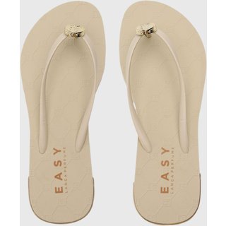 Chinelo Feminino Lança Perfume Detalhe Metálico Bege
